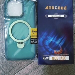 Teal Phone Case with Ring Holder